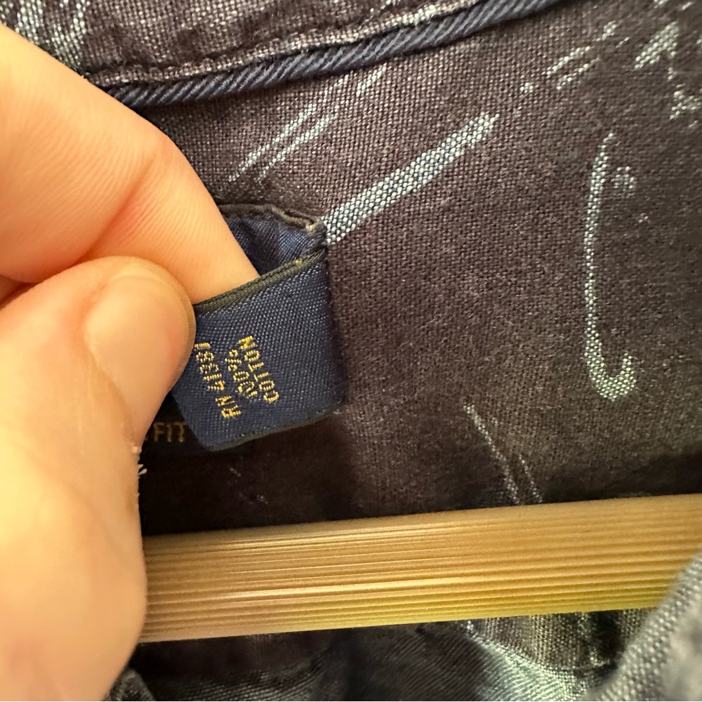 Ralph Lauren Men’s L Blue Koi Fish Short Sleeve Shirt - Picture 6 of 7